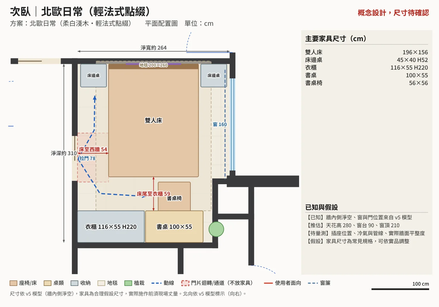 次臥 平面配置圖